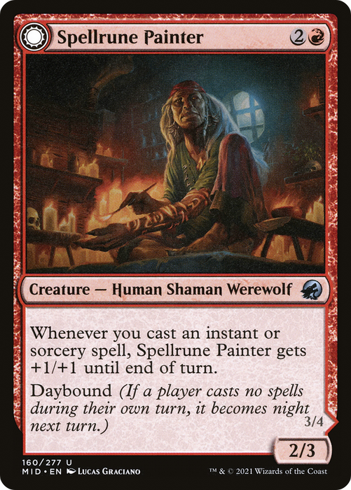 Spellrune Painter // Spellrune Howler (MID-160) - uncommon: (Double Faced Transform) - Foil
