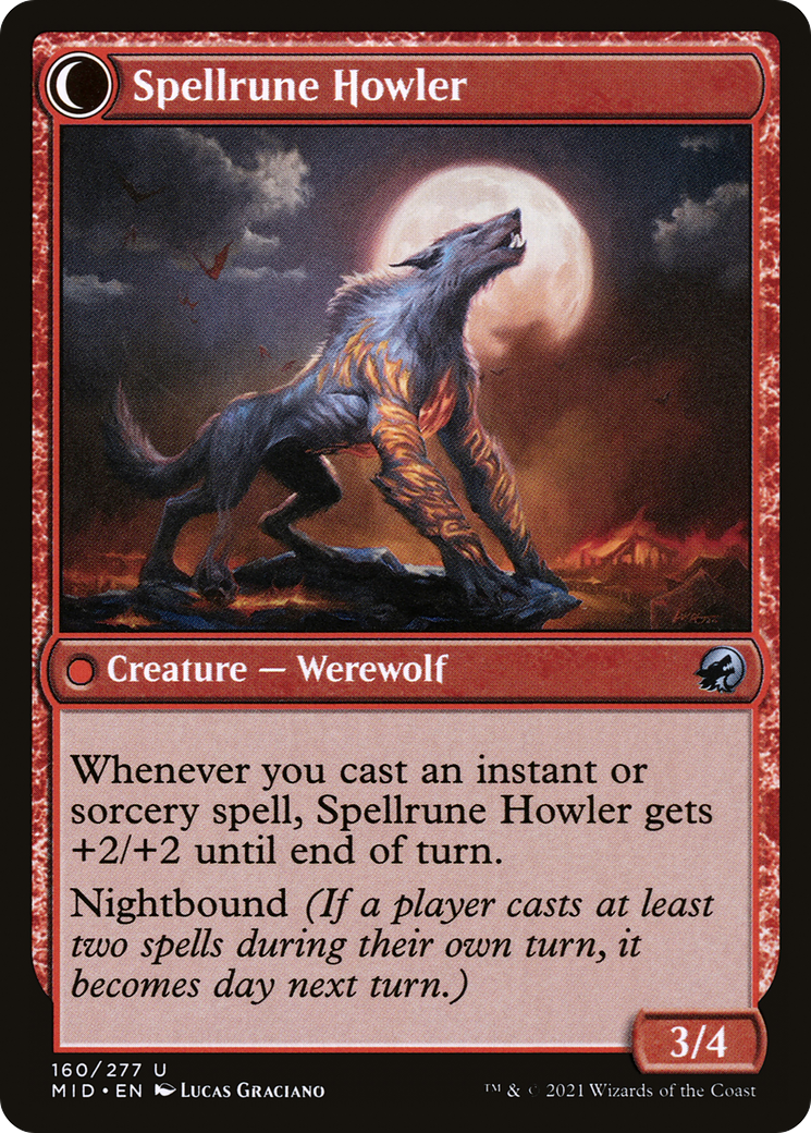 Spellrune Painter // Spellrune Howler (MID-160) - uncommon: (Double Faced Transform) - Foil