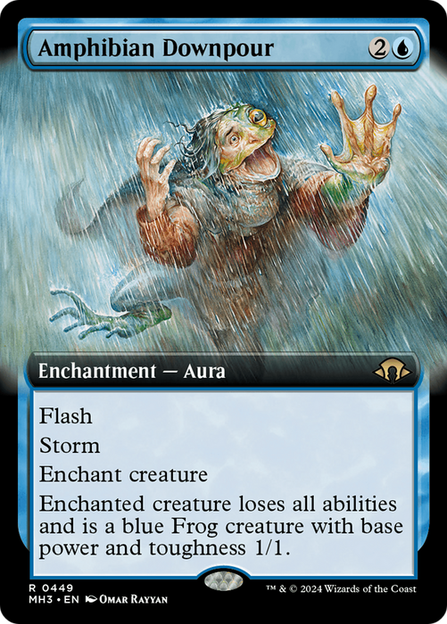 Amphibian Downpour (MH3-449) - rare: (Extended Art) - Foil