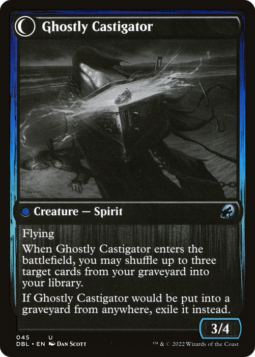 Covetous Castaway // Ghostly Castigator (DBL-045) - uncommon: (Double Faced Transform) - Foil
