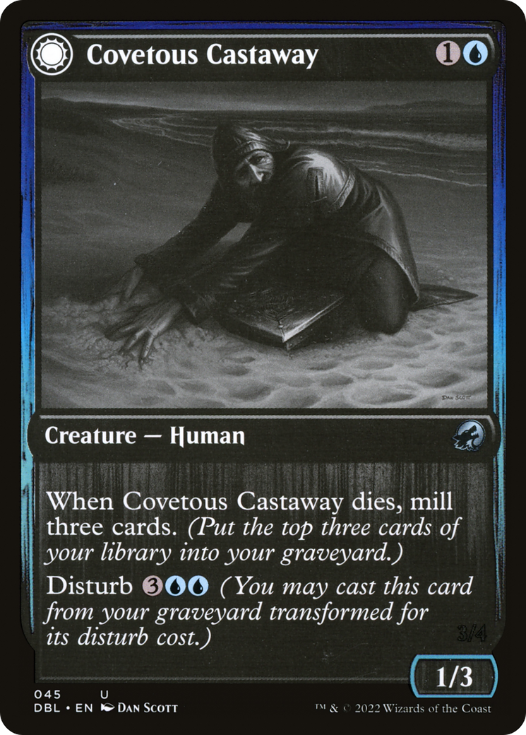 Covetous Castaway // Ghostly Castigator (DBL-045) - uncommon: (Double Faced Transform)