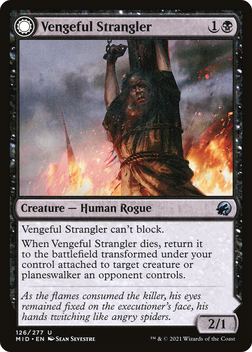 Vengeful Strangler // Strangling Grasp (MID-126) - uncommon: (Double Faced Transform) - Foil