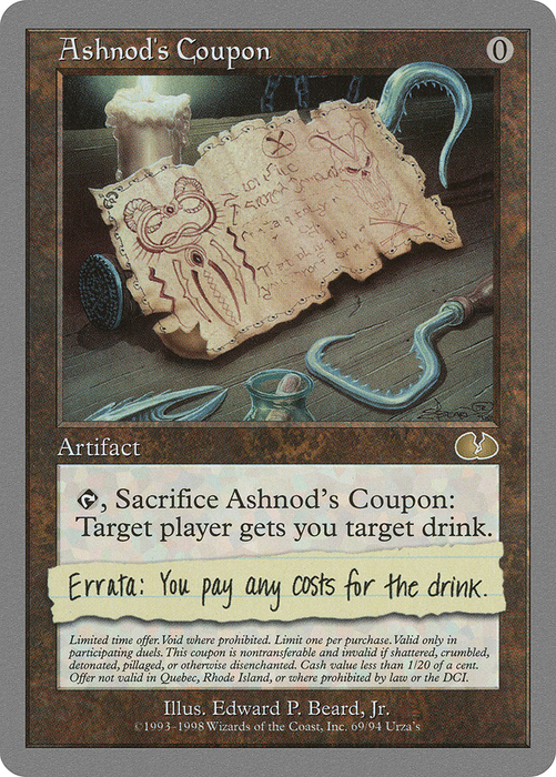 Ashnod's Coupon (UGL-069) - rare