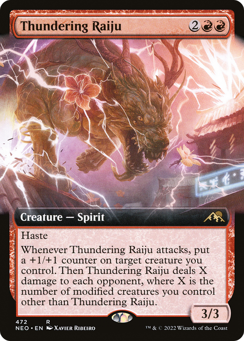 Thundering Raiju (NEO-472) - rare: (Extended Art) - Foil