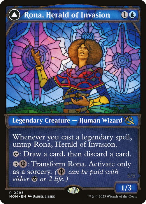 Rona, Herald of Invasion // Rona, Tolarian Obliterator (MOM-295) - rare: (Showcase) - Foil