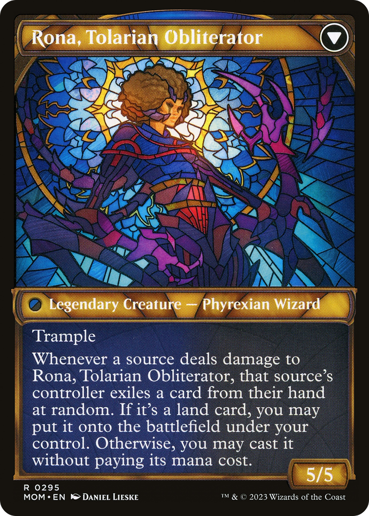 Rona, Herald of Invasion // Rona, Tolarian Obliterator (MOM-295) - rare: (Showcase) - Foil