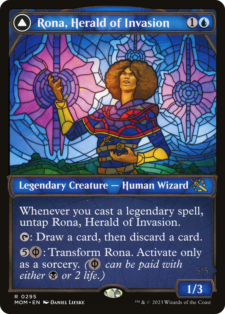 Rona, Herald of Invasion // Rona, Tolarian Obliterator (MOM-295) - rare: (Showcase) - Foil