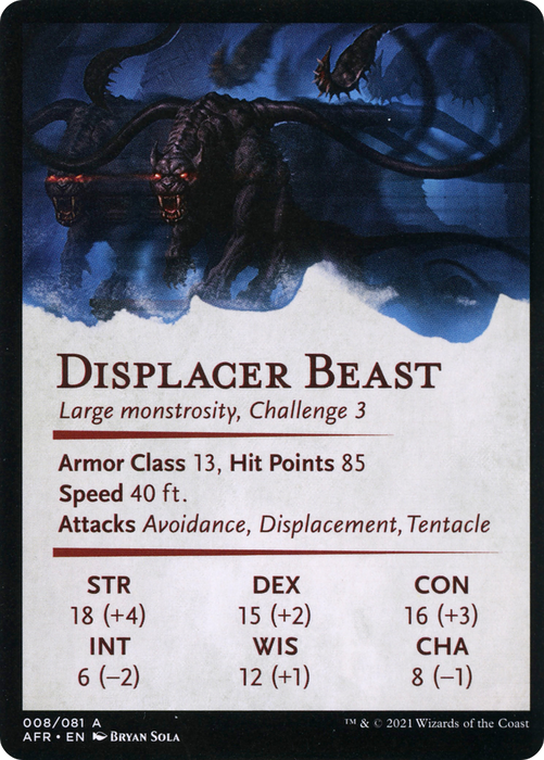 Displacer Beast // Displacer Beast (AAFR-008) - common (Borderless) - Foil