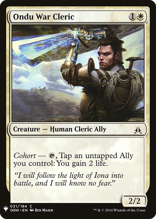 Ondu War Cleric (LIST-OGW-31) - common