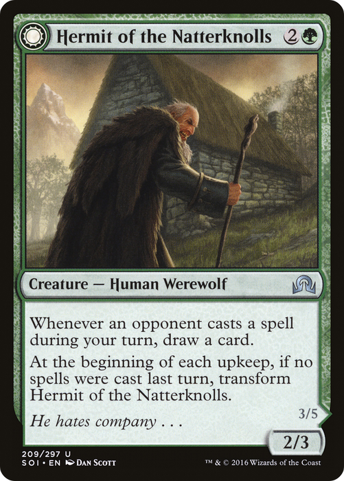 Hermit of the Natterknolls // Lone Wolf of the Natterknolls (SOI-209) - uncommon: (Double Faced Transform) - Foil