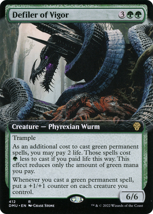 Defiler of Vigor (DMU-412) - rare: (Extended Art) - Foil