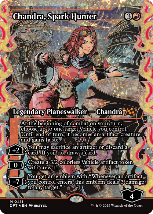 Chandra, Spark Hunter (DFT-411) - mythic: (Showcase) - Foil