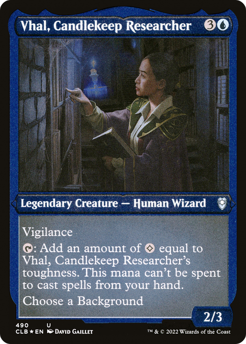 Vhal, Candlekeep Researcher (CLB-490) - uncommon - Etched Foil