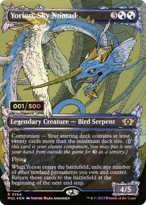 Yorion, Sky Nomad (MUL-194Z) - rare: (Showcase) (Borderless) - Foil