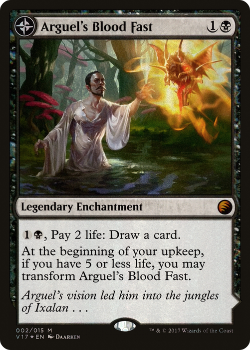 Arguel's Blood Fast // Temple of Aclazotz (V17-002) - mythic: (compasslanddfc) - Foil