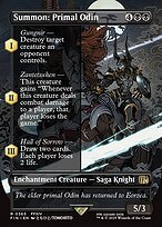 Summon: Primal Odin (FIN-365) - rare: (enchantment) (Borderless) - Foil