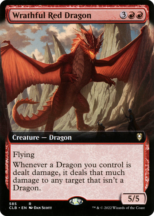 Wrathful Red Dragon (CLB-585) - rare: (Extended Art) - Foil