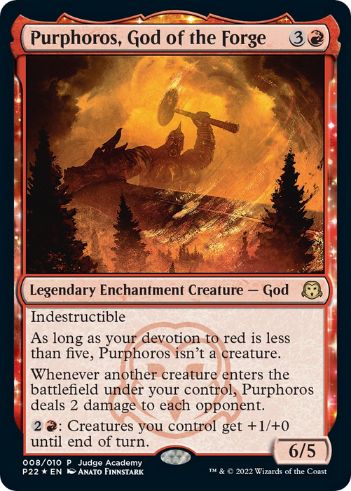 Purphoros, God of the Forge (JDG-008) - rare: (enchantment) - Foil