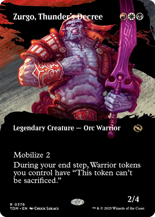 Zurgo, Thunder's Decree (TDM-376) - rare: (Showcase) (Borderless) - Foil