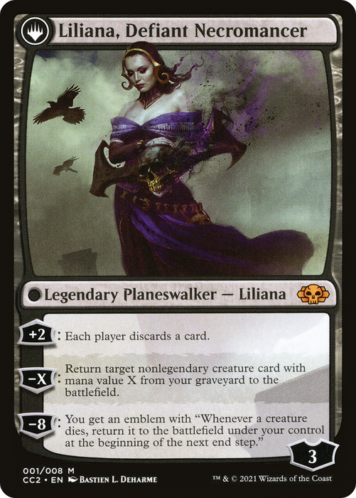 Liliana, Heretical Healer // Liliana, Defiant Necromancer (CC2-001) - mythic: (originpwdfc) - Foil
