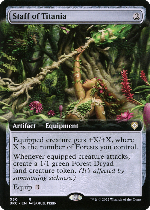Staff of Titania (BRC-050) - rare: (Extended Art) - Foil