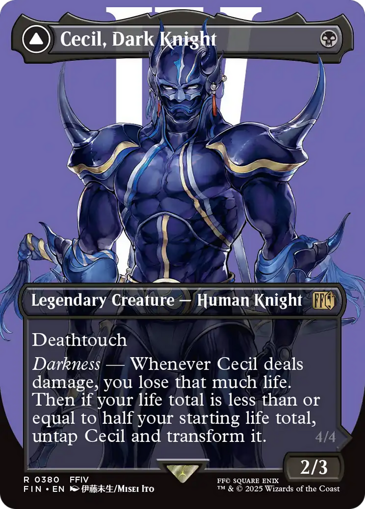 Cecil, Dark Knight // Cecil, Redeemed Paladin (FIN-380) - rare (Borderless) - Foil