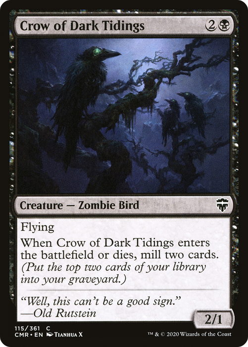 Crow of Dark Tidings (CMR-115) - common - Foil