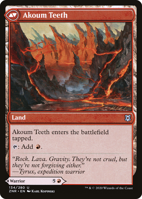 Akoum Warrior // Akoum Teeth (ZNR-134) - uncommon