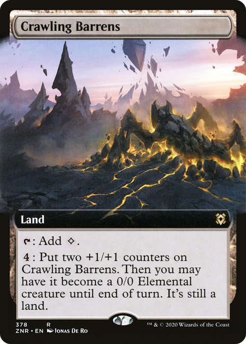 Crawling Barrens (ZNR-378) - rare: (Extended Art) - Foil
