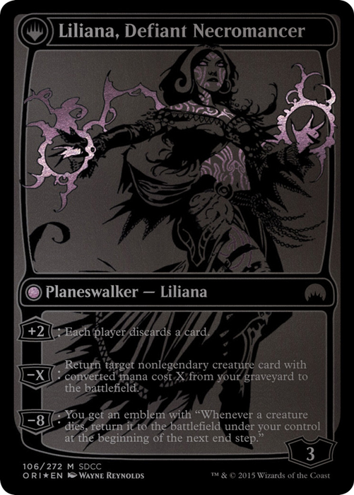 Liliana, Heretical Healer // Liliana, Defiant Necromancer (MEDIA-106) - mythic: (originpwdfc) - Foil