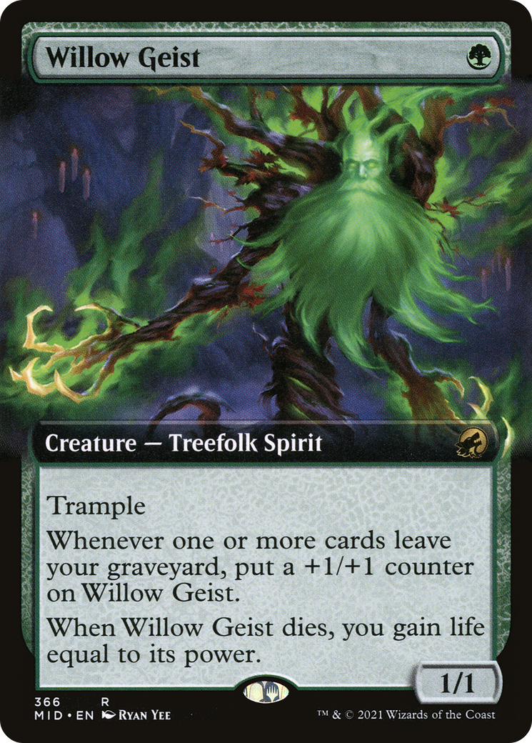 Willow Geist (MID-366) - rare: (Extended Art) - Foil