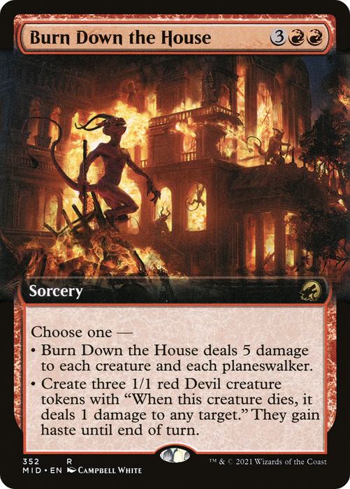 Burn Down the House (MID-352) - rare: (Extended Art) - Foil