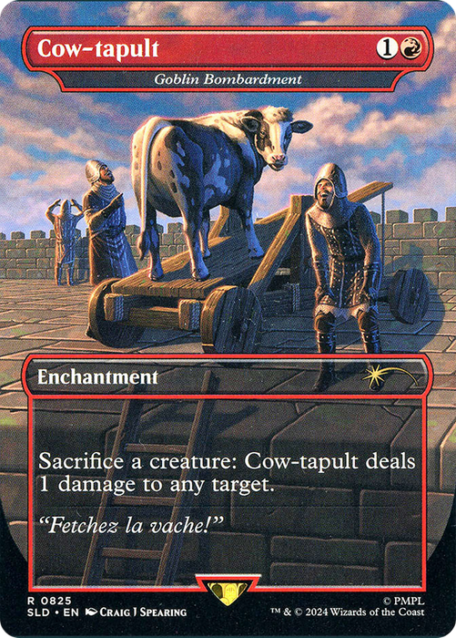 Goblin Bombardment (SLD-825) - rare / Cow-tapult (Borderless) - Foil