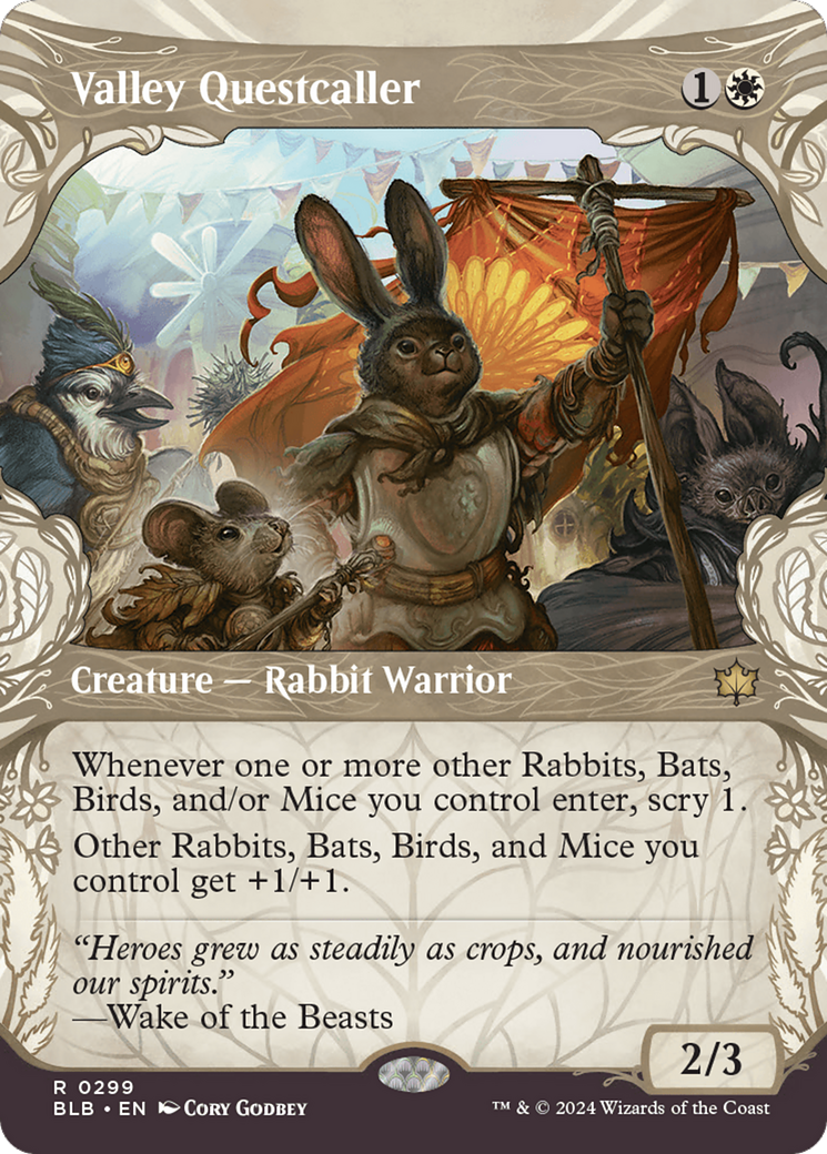 Valley Questcaller (BLB-299) - rare: (Showcase) (Borderless) - Foil
