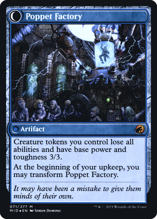 Poppet Stitcher // Poppet Factory (PRE-71S) - mythic: (Double Faced Transform) - Foil