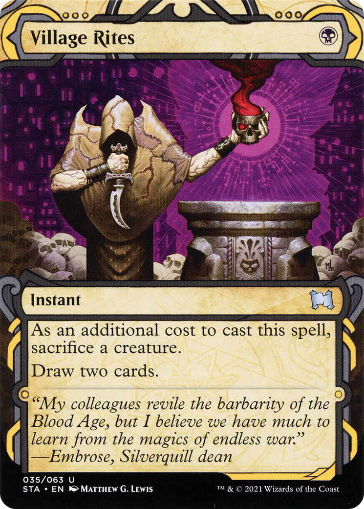 Village Rites (STA-035) - uncommon: (Showcase) (Borderless) - Etched Foil