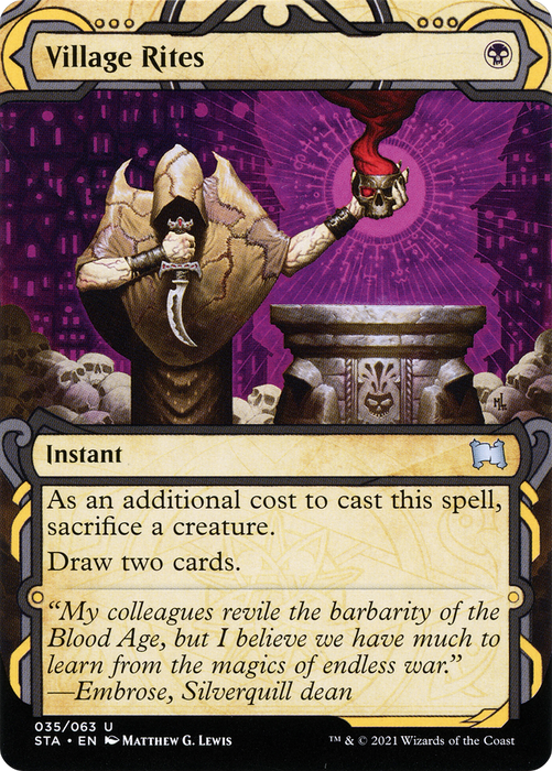 Village Rites (STA-035) - uncommon: (Showcase) (Borderless) - Etched Foil