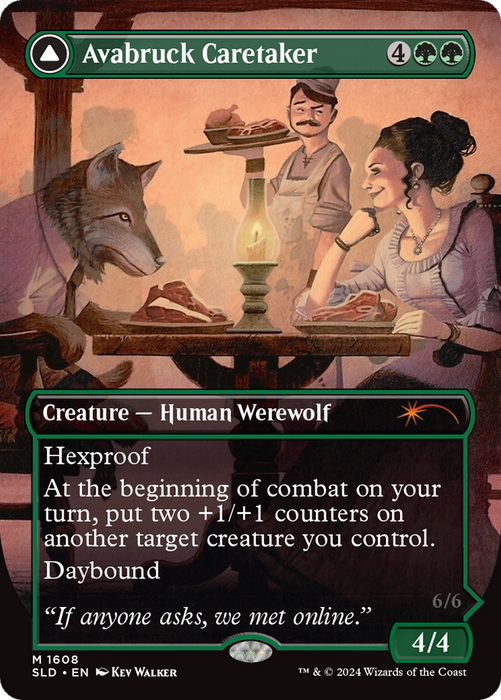 Avabruck Caretaker // Hollowhenge Huntmaster (SLD-1608) - mythic (Borderless) - Foil