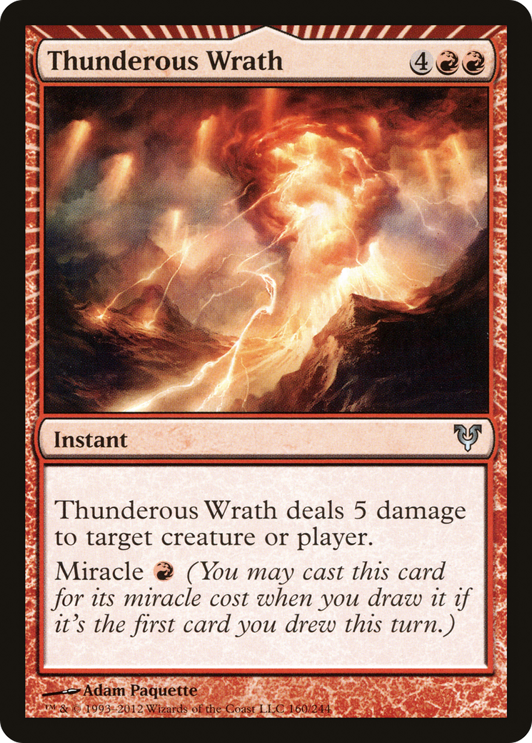 Thunderous Wrath (AVR-160) - uncommon: (miracle) - Foil