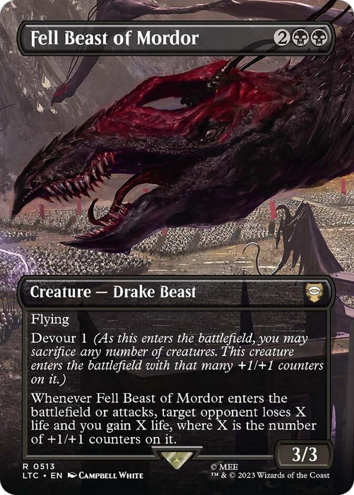 Fell Beast of Mordor (LTC-513) - rare (Borderless) - Foil