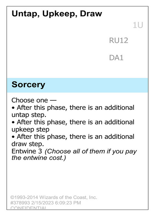 Untap, Upkeep, Draw (UNK-RU12) - rare