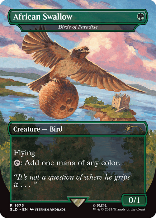 Birds of Paradise // Birds of Paradise (SLD-1675) - rare / African Swallow (Borderless) - Foil