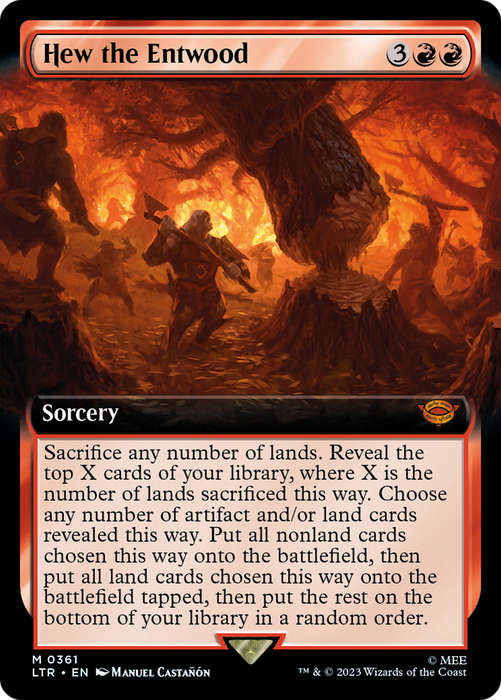 Hew the Entwood (LTR-361) - mythic: (Extended Art)