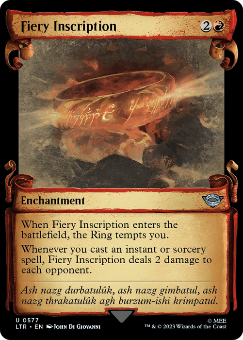 Fiery Inscription (LTR-577) - uncommon: (Showcase) - Foil