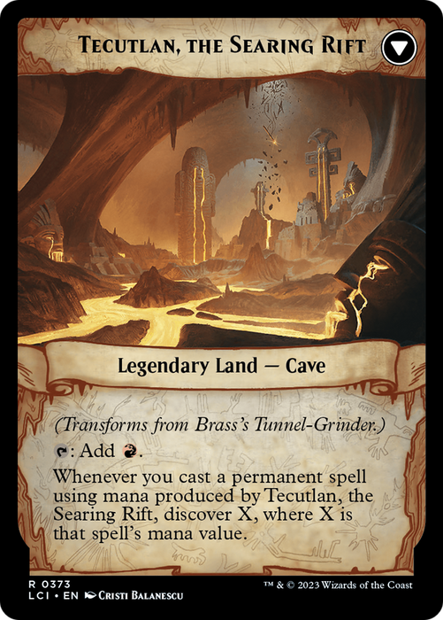 Brass's Tunnel-Grinder // Tecutlan, the Searing Rift (LCI-373) - rare: (Extended Art) - Foil