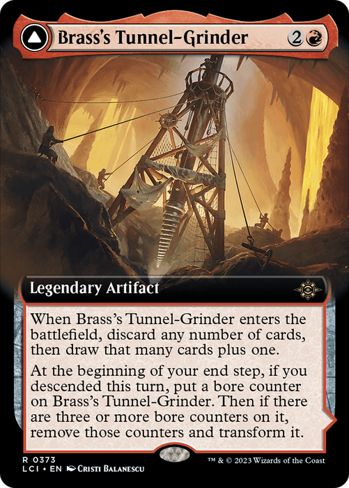 Brass's Tunnel-Grinder // Tecutlan, the Searing Rift (LCI-373) - rare: (Extended Art) - Foil