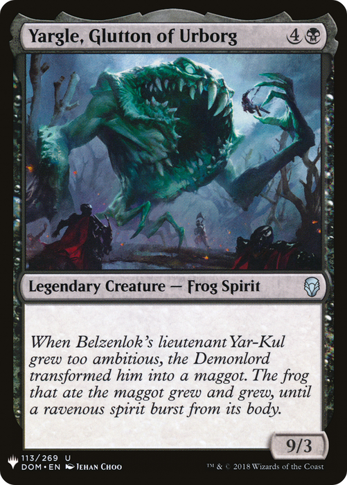 Yargle, Glutton of Urborg (LIST-DOM-113) - uncommon