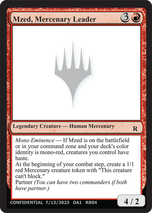 Mzed, Mercenary Leader (UNK-RR04A) - rare