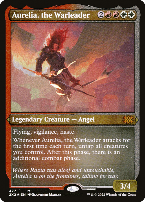 Aurelia, the Warleader (2X2-477) - mythic - Etched Foil