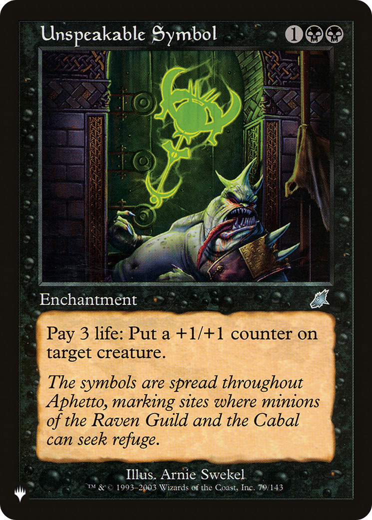 Unspeakable Symbol (LIST-SCG-79) - uncommon